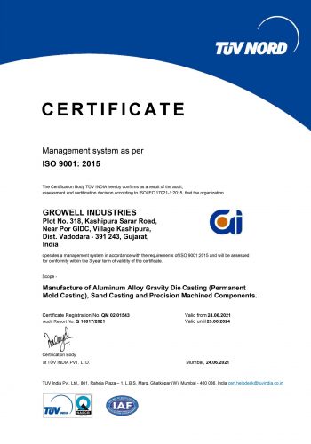 Growell Industries - ISO Certificate JPG